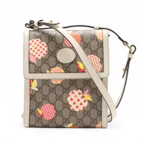 グッチ GGスプリーム チルドレンズ PVC ショルダーバッグ ベージュ