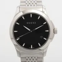 グッチ Gタイムレス 126.4 SS QZ ブラック文字盤