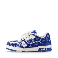 ルイ・ヴィトン LVトレイナーライン ファブリック スニーカー 23年 5 1/2 ブルー×ホワイト