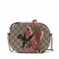 グッチ GGスプリーム PVC チェーンショルダーバッグ ベージュ