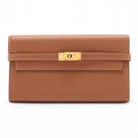 エルメス ケリーウォレット ヴォーエプソン ゴールド ゴールド金具