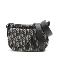 ディオール オブリーク サドル キャンバス ショルダーバッグ ネイビー