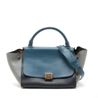 極美品✨セリーヌ トラペーズ ハンドバッグ マルチカラー 2way レザー セリーヌ トラペーズ レザー 2WAYハンドバッグ ブルー Bランクの買取