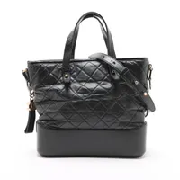 シャネル ガブリエル ドゥ シャネル ヴィンテージカーフ ブラック ゴールド×シルバー金具