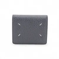 【未使用】メゾンマルジェラ 4ステッチ L字ウォレット シルバー レザー 黒 Maison Margiela（メゾンマルジェラ） 財布 長財布 4ステッチ チェーン