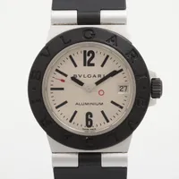 ブルガリ アルミニウム AL32TA AL×ラバー AT ブラック文字盤