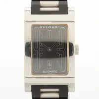 ブルガリ レッタンゴロ RT45S SS×ラバー AT ブラック文字盤