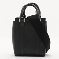 グッチ GGエンボス レザー 2WAYハンドバッグ ブラック