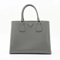 プラダ サフィアーノ レザー ハンドバッグ グレー