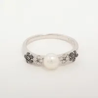 ノンブランド パール ブラックダイヤ K18WG