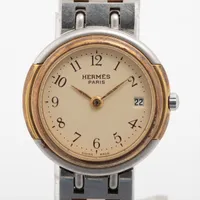 エルメス クリッパー SS×GP QZ アイボリー文字盤