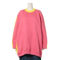 セリーヌ コットン×ポリエステル スウェット 18AW XS ピンク×イエロー