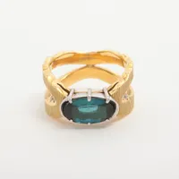 トルマリン ダイヤ K18×Pt900