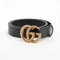 グッチ GGマーモント 414516 レザー ベルト 80 ブラック