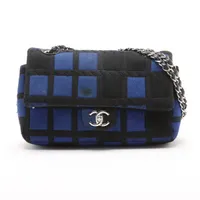 シャネル ココマーク コットン ブルー シルバー金具