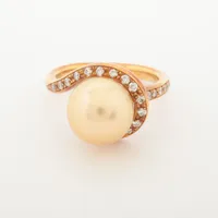 ノンブランド パール ダイヤ K18 約10.5mm