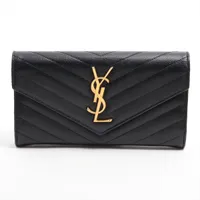 サンローラン YSLライン CFP372264 レザー ロングウォレット ブラック