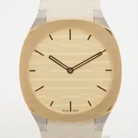 グッチ 163.4 SS×革 QZ シャンパン文字盤