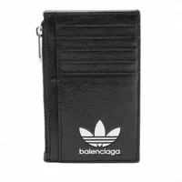 バレンシアガ×アディダス 721896 レザー フラグメントケース ブラック×ホワイト