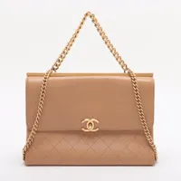 シャネル マトラッセ ラムスキン ベージュ ゴールド金具