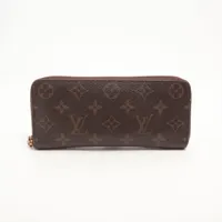 ルイ・ヴィトン モノグラム ポルトフォイユクレマンス M60744 ラウンドジップウォレット ミモザ