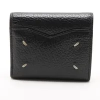 メゾンマルジェラ 4ステッチ S56UI0136 レザー コンパクトウォレット ブラック