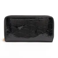 ディオール パテントレザー ラウンドジップウォレット ブラック