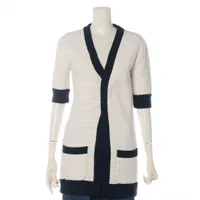 グッチ ウール カーディガン S ホワイト×ブラック