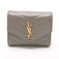 サンローラン GNC692061 レザー コンパクトウォレット グレージュ