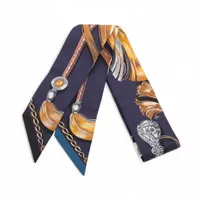 エルメス ツイリー Cavalcades 騎馬行進 シルク スカーフ ネイビー