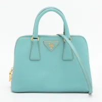 プラダ サフィアーノラクス レザー 2WAYハンドバッグ グリーン