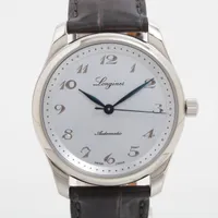 ロンジン マスターコレクションマスター190周年記念モデル L2.793.4.73.2 SS×革 AT シルバー文字盤