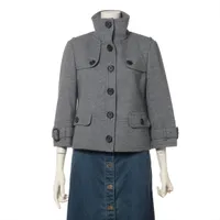 BURBERRYバーバリーロンドン ウールジャケット アンゴラ混 ホワイト 40 BURBERRY - BURBERRY LONDON バーバリー アンゴラ ウール ロングコート