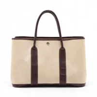 エルメス ガーデンパーティ36 PM トワルアッシュ ブラウン シルバー金具