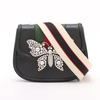 グッチ トーテム レザー ショルダーバッグ ブラック