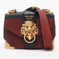 プラダ カイエ ライオンヘッド レザー ショルダーバッグ ブラウン