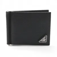 プラダ サフィアーノ トライアングル 2MN077 レザー カードケース ブラック