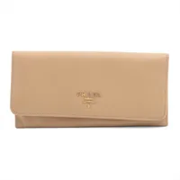 プラダ サフィアーノ 1MH132 レザー ロングウォレット ベージュ
