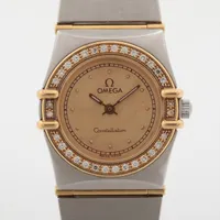 オメガ コンステレーション SS×YG QZ シャンパン文字盤