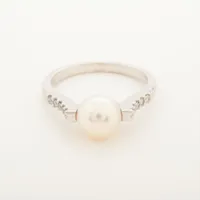 ミキモト パール ダイヤ K18WG 約7.5ｍｍ