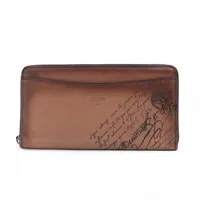 ベルルッティ カリグラフィ レザー ラウンドジップウォレット ブラウン