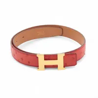 エルメス コンスタンス18 ミニ オーストリッチ ベルト □A:1997 60 レッド