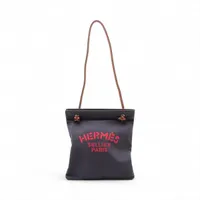 エルメス アリーヌMM トワルシェブロン ネイビー シルバー金具