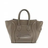 セリーヌ ラゲージ ファントム レザー ハンドバッグ ブラウン