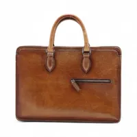 ベルルッティ アンジュール レザー ビジネスバッグ ブラウン