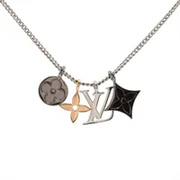 ルイ・ヴィトン ペンダント LV インスティンクト M00521 メタル×GP ネックレス RM2244 シルバー×ゴールド