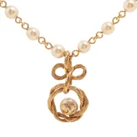 シャネル ココマーク GP×フェイクパール ネックレス 94A ゴールド