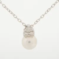 ミキモト パール ダイヤ K18(WG) 約6.5mm