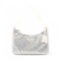 プラダ クリスタル サテン ショルダーバッグ ホワイト