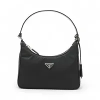 プラダ テスート×サフィアーノ ナイロン ハンドバッグ ブラック